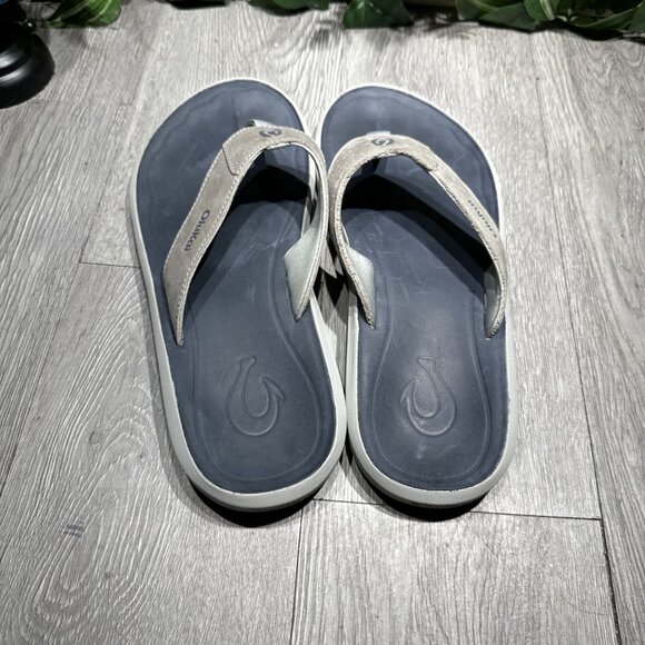 OLUKAI Pili Men\'s Leather Thong Sleek Waterproof Straps Arch Support Sz 11 main image 6